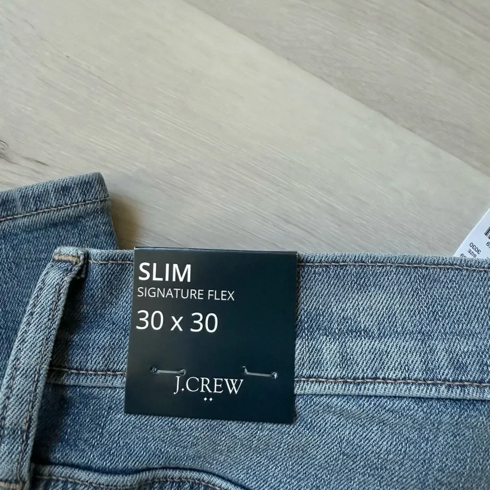 J Crew Slim-fit jean in signature flex Light Denim‎ Blue 30X30 NWT in packaging